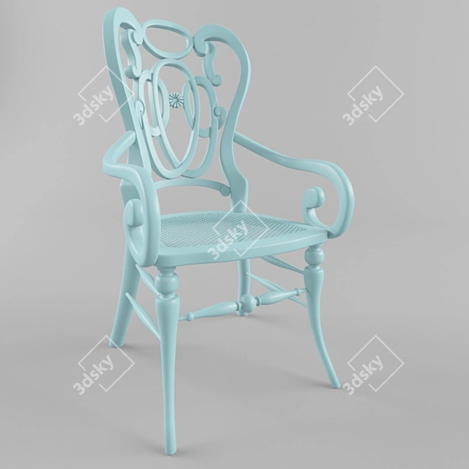 Elegant Monogram Chair 3D model image 1