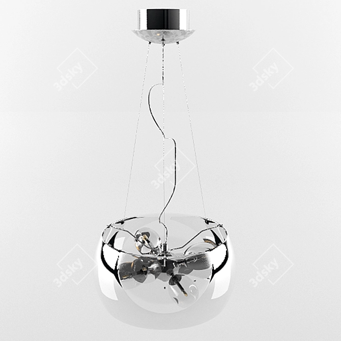 Brizlayt 1301S6 Crystal Chrome Pendant Light 3D model image 1