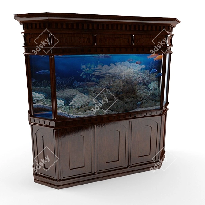 Classic Style Aquarium with Stand 3D model image 1