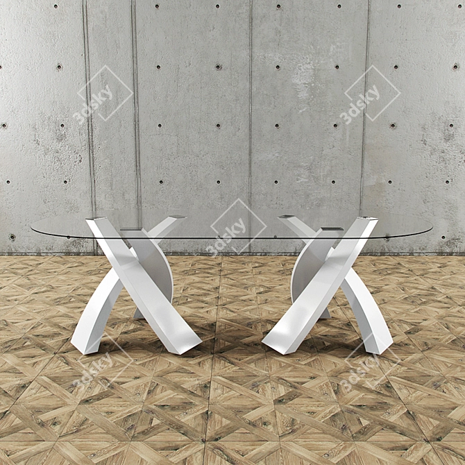 Eliseo Big Glass Table 3D model image 1