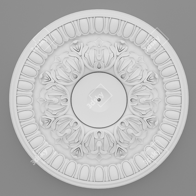 Elegant Ceiling Rose - D50cm 3D model image 1