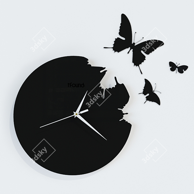 Fluttering Beauty Wall Clock 3D model image 1