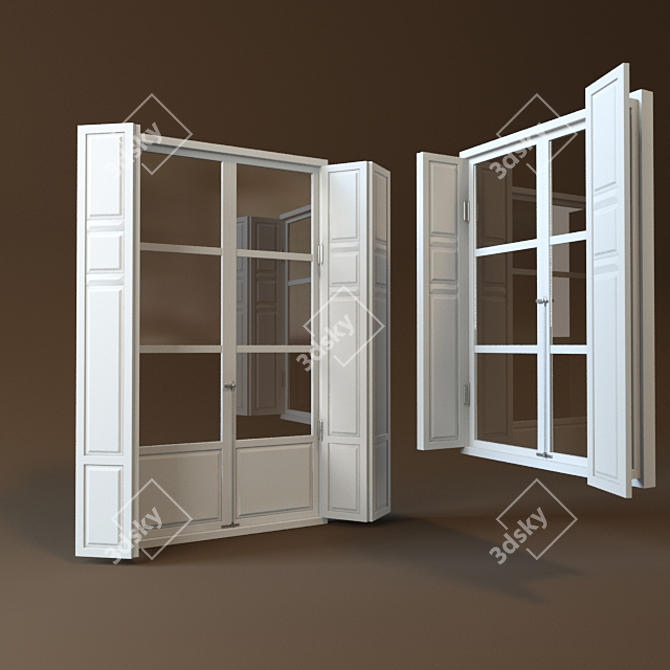 Traditional Window with Frame 3D model image 1