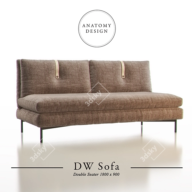 Anatomical Double Seater Sofa 3D model image 2