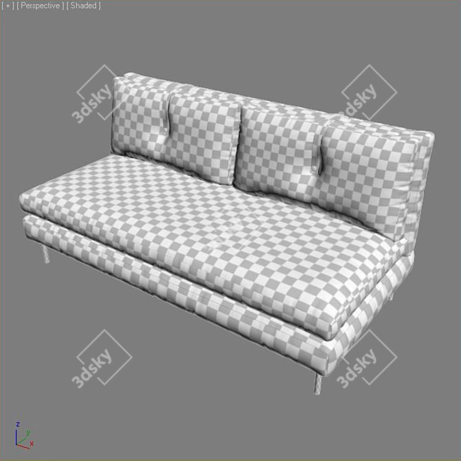 Anatomical Double Seater Sofa 3D model image 3