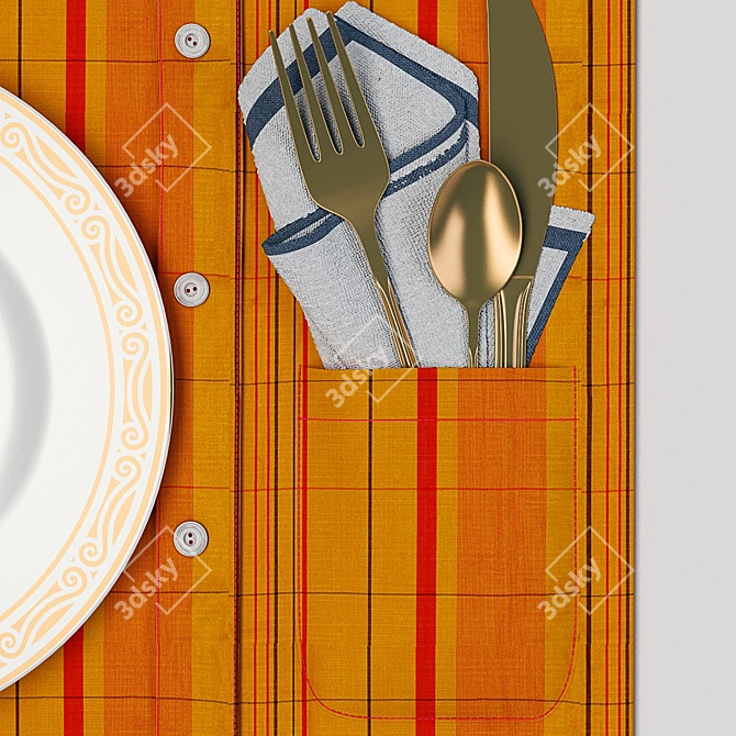 Stylish Cuadro Kitchen Mat 3D model image 1