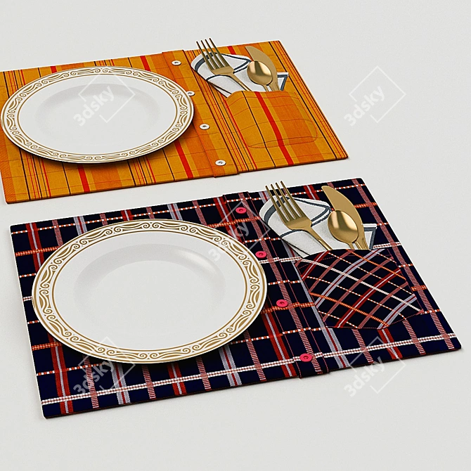 Stylish Cuadro Kitchen Mat 3D model image 2