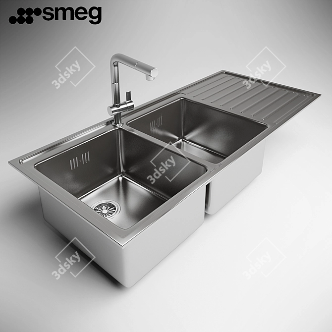 Smeg LM116D: Stylish and Spacious Sink 3D model image 1