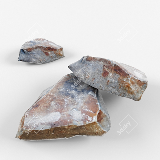 Exterior Stone Collection: Realistic Textured Stones 3D model image 1