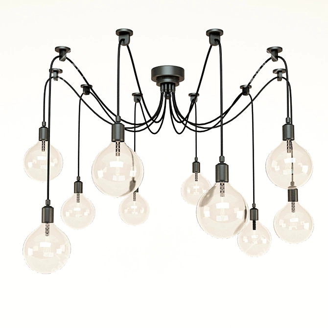 Vintage Edison Chandelier 3D model image 1