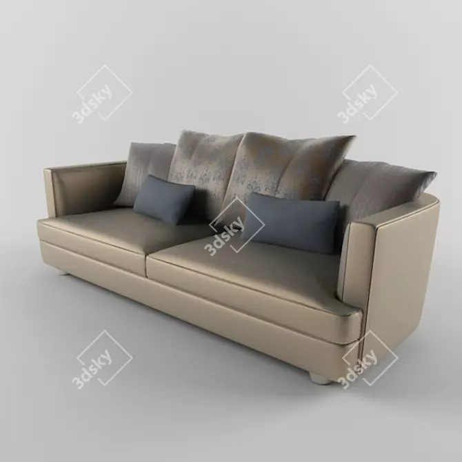 Elegant Fendi Sofa: Luxury and Comfort 3D model image 1