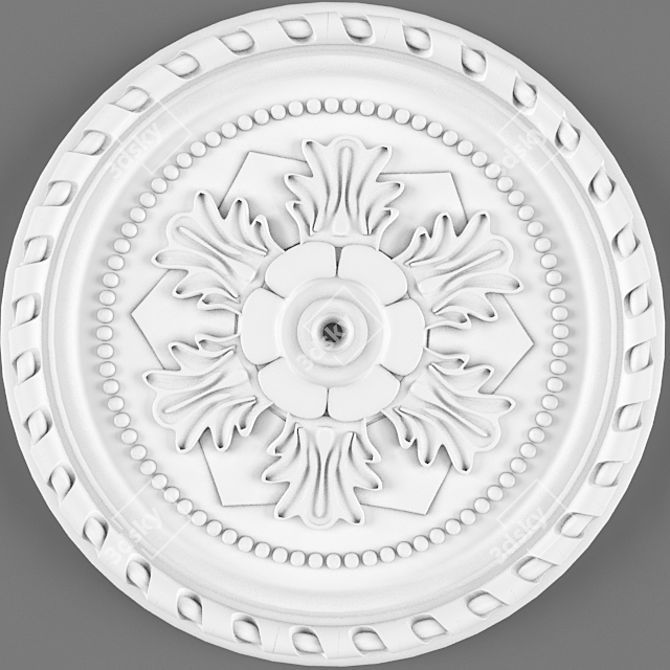 Elegant Ceiling Rose Design 3D model image 1