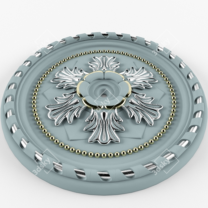 Elegant Ceiling Rose Design 3D model image 2