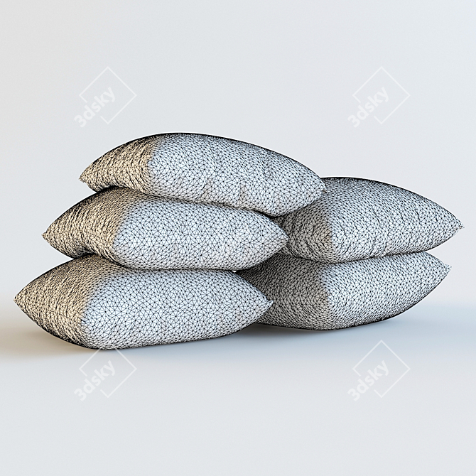 Title: Versatile 5-Pillow Set for Bedroom or Nursery Decor 3D model image 2