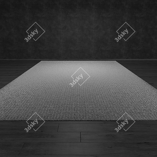 Elegant Kirman Blue Rug 3D model image 2