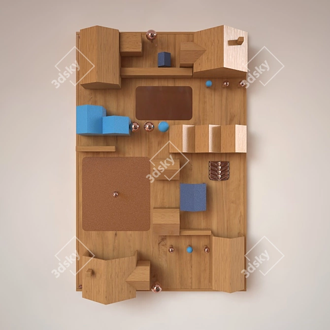 Suburbia Wooden Wall Organizer 3D model image 2