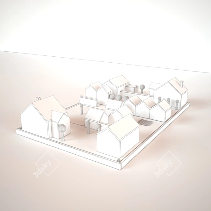 Suburbia Wooden Wall Organizer 3D model image 1