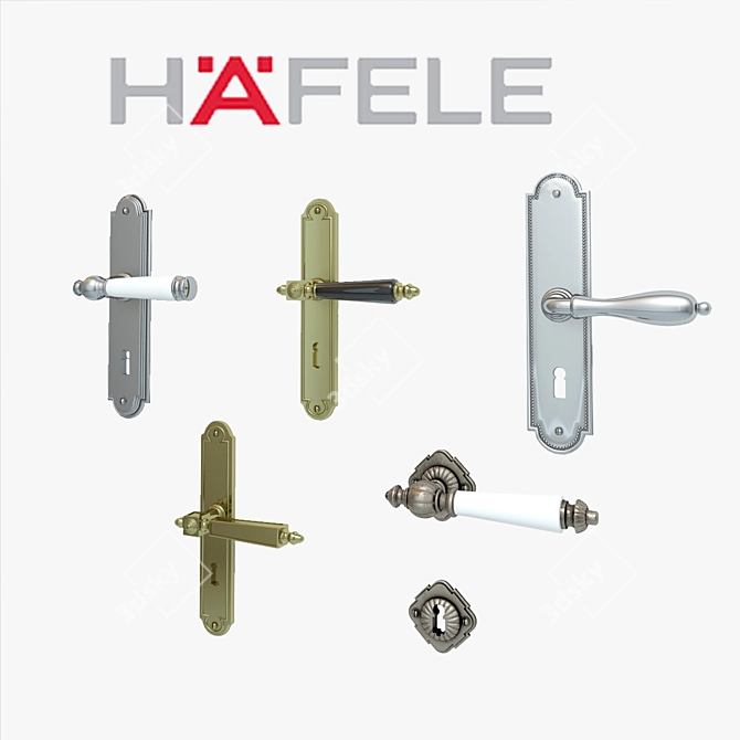 Title: Elegant HAFELE Door Knobs 3D model image 1