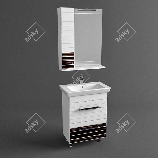 Aqua Imperial Rhodes - Stylish Vanity Set 3D model image 1