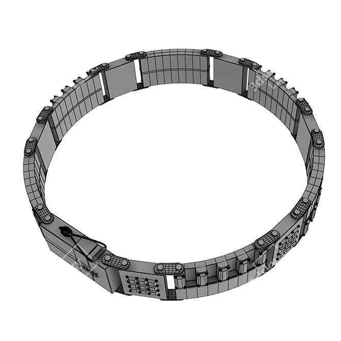 Onyx Hinge Bracelet with Box Clasp 3D model image 2