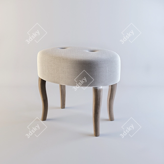 Cozy Cloth Pouf 3D model image 1