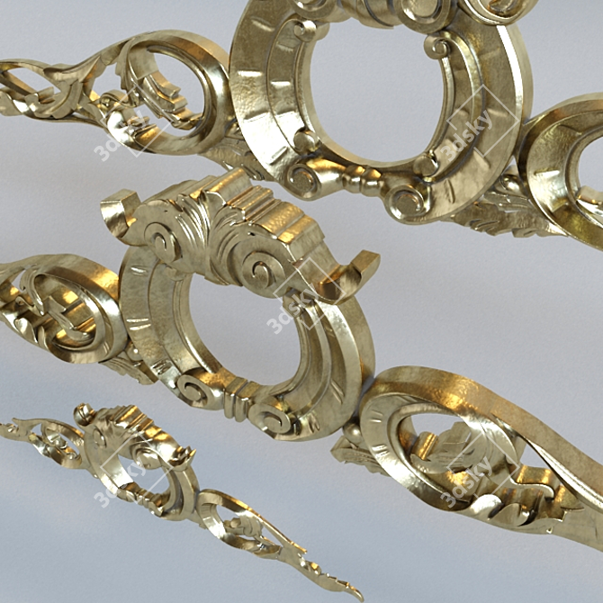 Luxe Golden Ornaments 3D model image 1