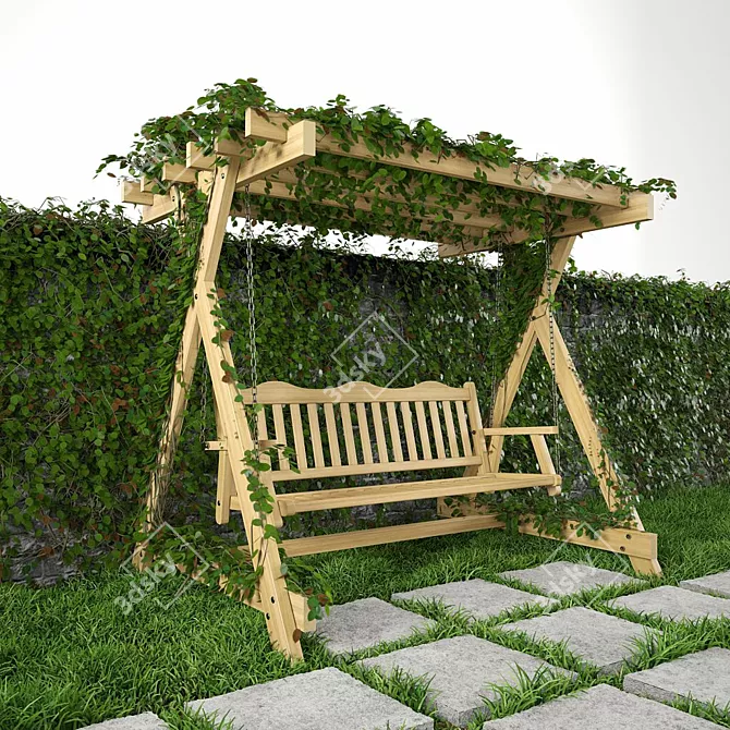 Versatile Swing for Garden and Wall 3D model image 1