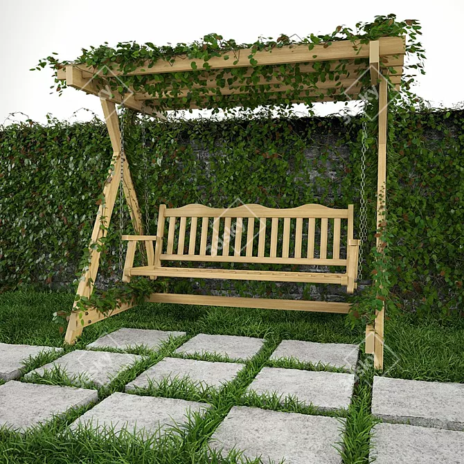 Versatile Swing for Garden and Wall 3D model image 2