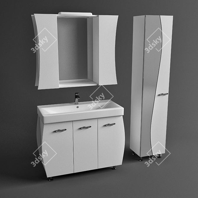 Aqua Rhodes Solo - 3 Piece Bathroom Set 3D model image 1