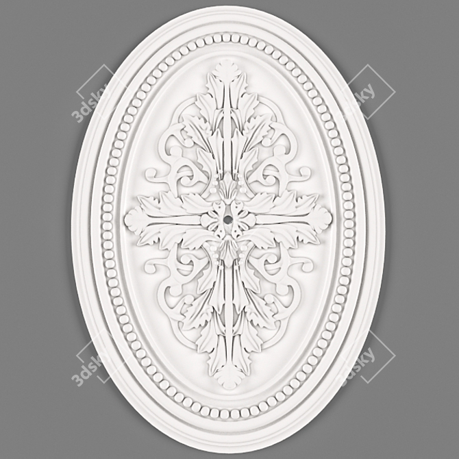 Elegant Ceiling Rose 3D model image 1