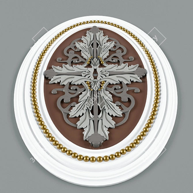 Elegant Ceiling Rose 3D model image 2