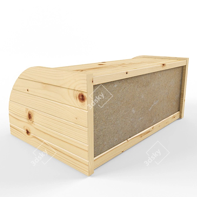 IKEA Wooden Breadbox - Natural Pine Finish 3D model image 3