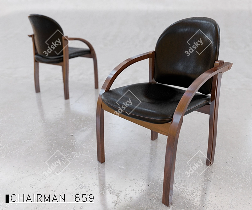 Stylish Visitor Chair: Chairman 659 3D model image 1