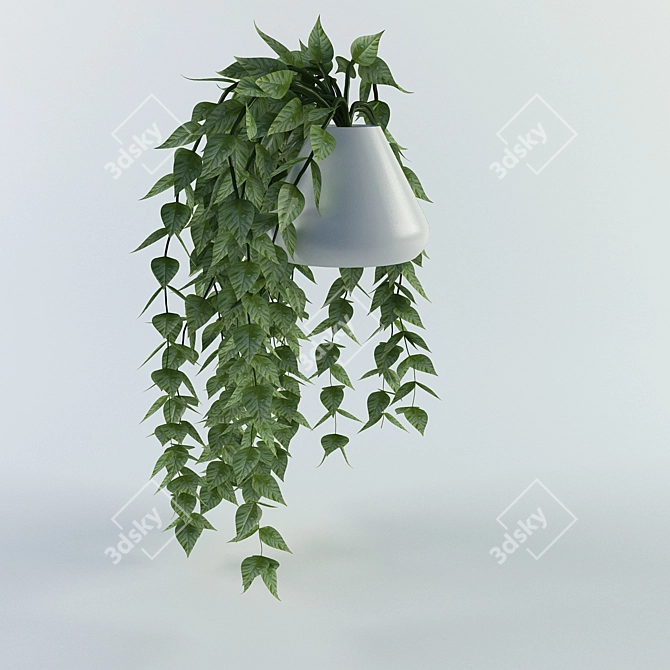 Stylish Ceramic Pot 3D model image 1