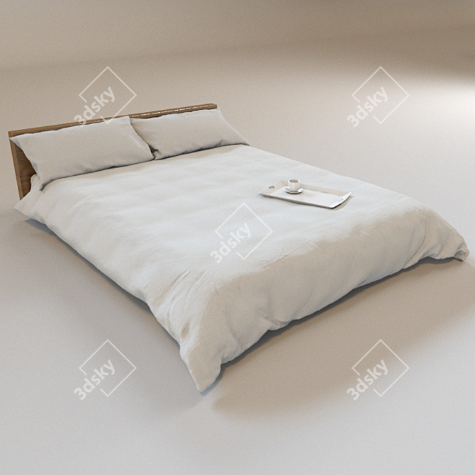 Cozy Duvet Set with Breakfast Tray 3D model image 1