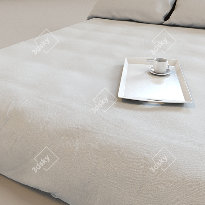 Cozy Duvet Set with Breakfast Tray 3D model image 2