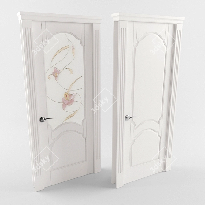 Barcelona Orchid: Elegant Ash White 3D model image 1