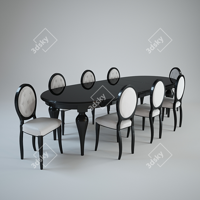 Elegant Dining Set: BERRY tavolo & HILTON chair 3D model image 1