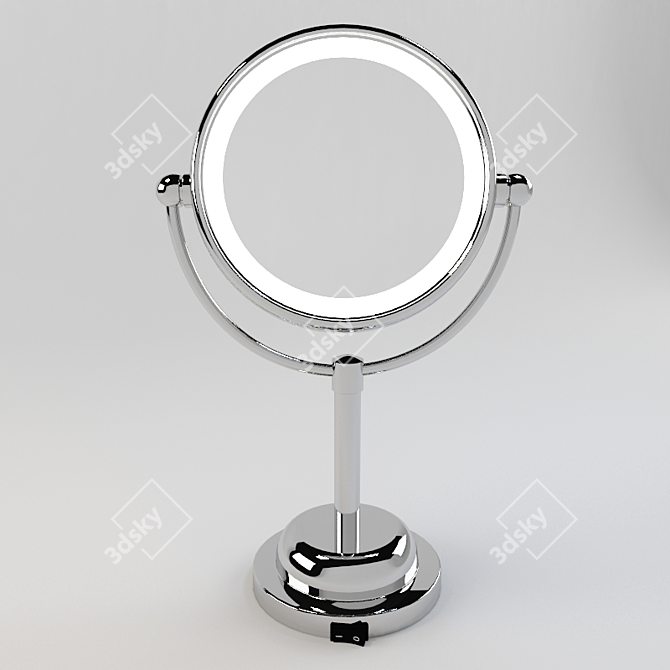 Illuminate Beauty: LED Cosmetic Mirror 3D model image 1