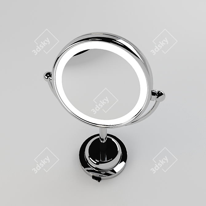 Illuminate Beauty: LED Cosmetic Mirror 3D model image 2