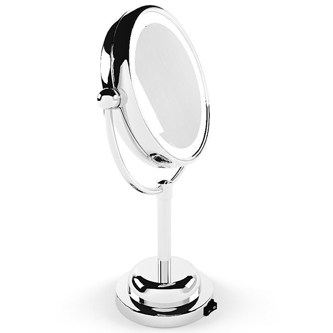 Illuminate Beauty: LED Cosmetic Mirror 3D model image 3