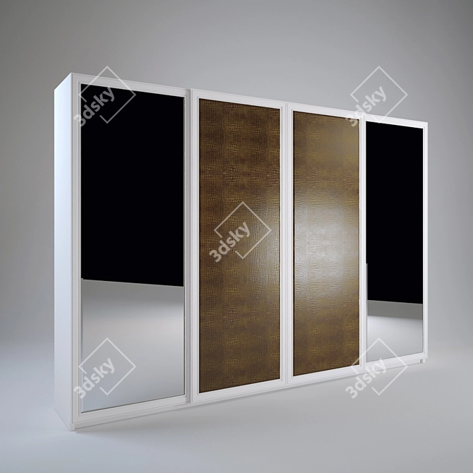 Italian Vogue Sliding Wardrobe 3D model image 1