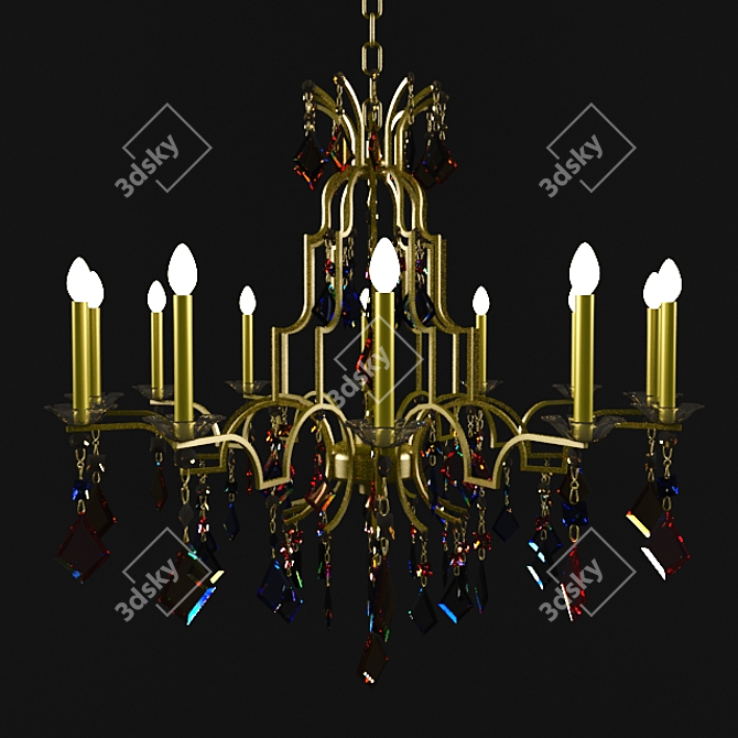 Elegance Redefined: Masiero Chandelier 3D model image 2