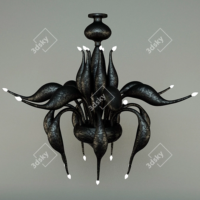 Stunning LU Murano Chandelier 3D model image 1