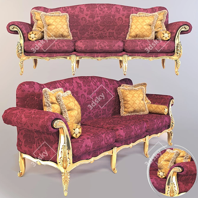 Classic Elegance: Sofa No3 3D model image 1