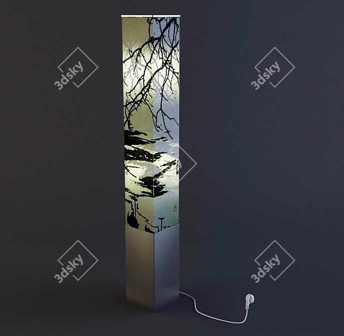 Elegant Sakura Floor Lamp 3D model image 2