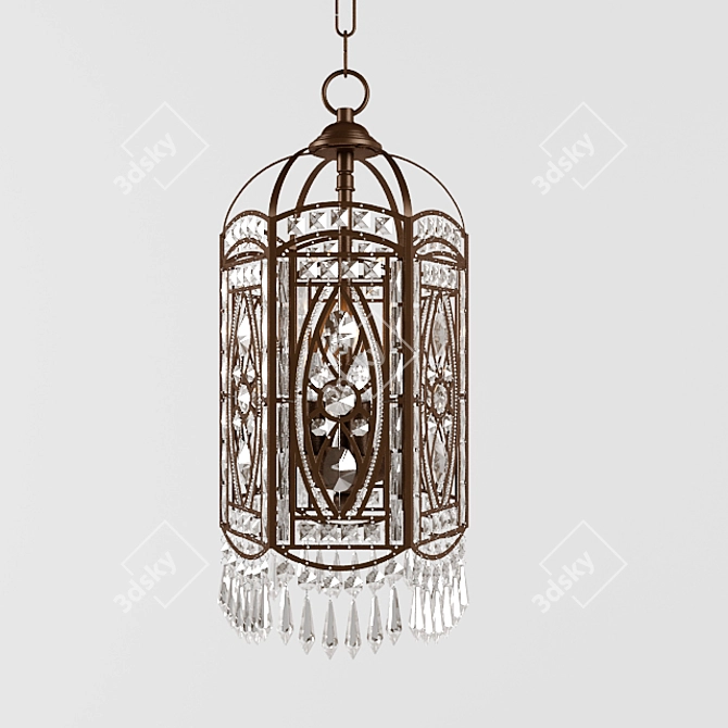 Vintage Crystal Foyer Chandelier 3D model image 1