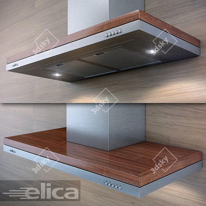 Elica ONICE ST IX / F / 90 - Sleek Silver Extractor Hood 3D model image 2