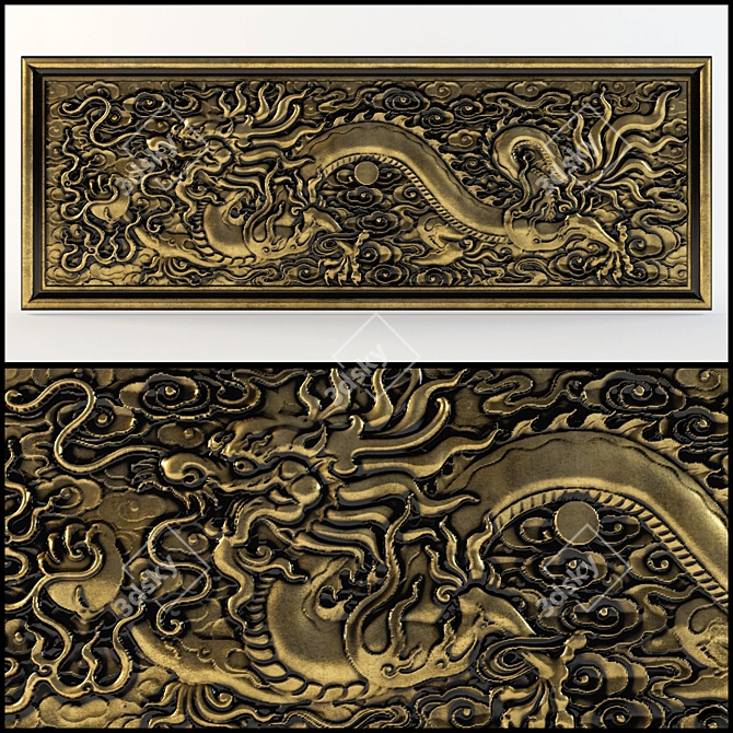 Chinese Bas-Relief Sculpture 3D model image 1