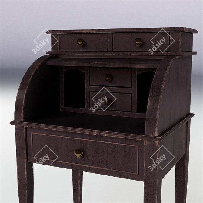 Elegant Secretary Desk for Stylish Interiors 3D model image 2